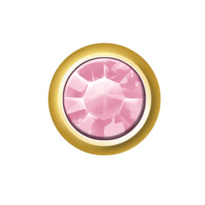OCTOBER - PINK ZIRCON (GOLD EAR STUDS)