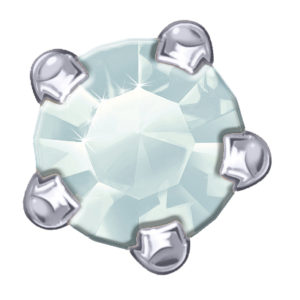 MARCH - AQUAMARINE (SILVER CLAWSET  EAR STUDS)
